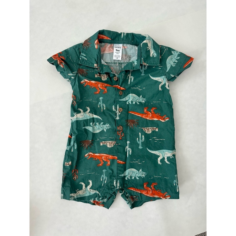 Carter's Green Dinosaur Print Bodysuit